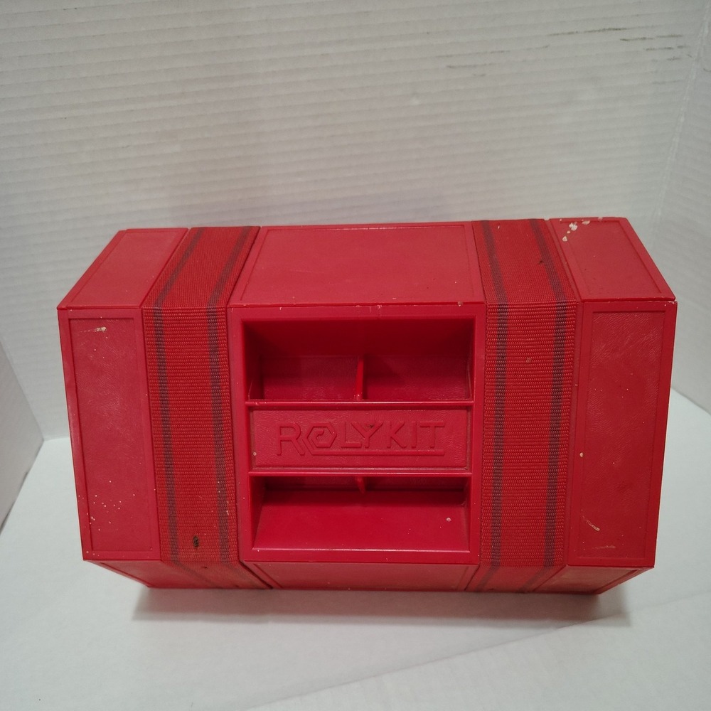 ROLYKIT Red Organizer Roll Up Case Fishing Tackle Tool Box Arts Crafts Storage